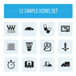set of 12 editable complex icons includes symbols vector image