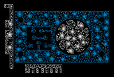 flare mesh network gpu accelerator card with vector image