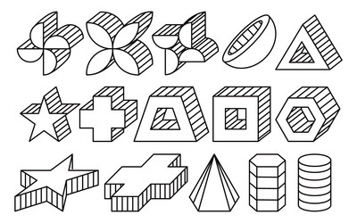 geometrics shape lines element polygonal trapezoid vector image