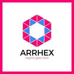 Hexagon arrow logo Royalty Free Vector Image - VectorStock
