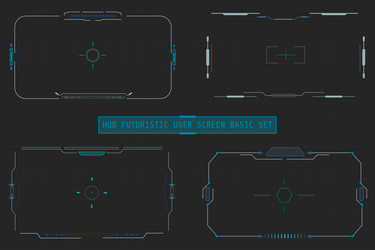 hud futuristic user screen basic elements set vector image