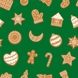 Cartoon christmas cookies seamless pattern Vector Image