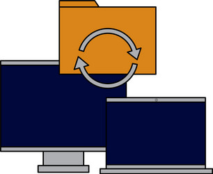 computer monitor laptop folder file reload vector image
