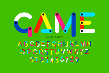 constructor game colorful font alphabet letters vector image