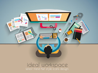 ideal workspace for teamwork and brainsotrming vector image