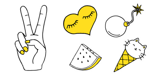 patch set on white background vector image