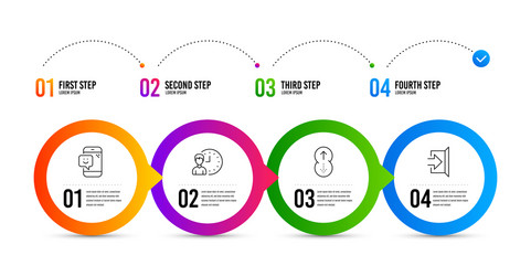 smile working hours and swipe up icons set exit vector image