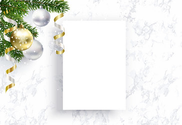 Blank christmas sheet paper for congratulations vector