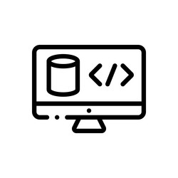 code icon thin linear style design isolated vector image