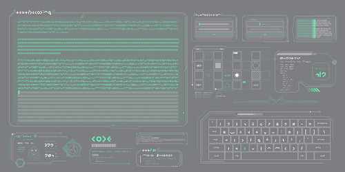 data elements for sci-fi interface vector image