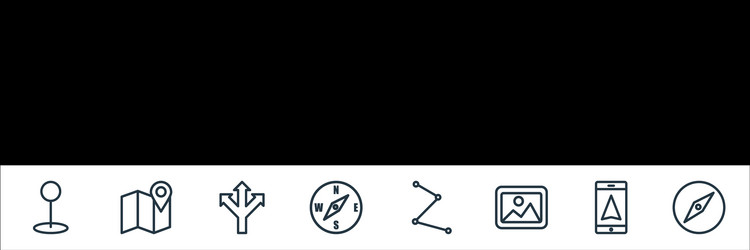 navigation line icons linear set quality vector image