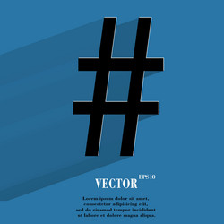 sharp flat modern web button with long shadow vector image