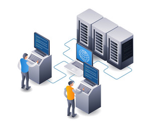 developer cloud server hosting technology vector image