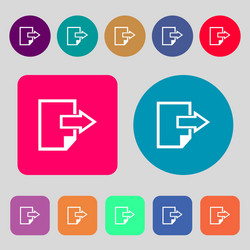 Export file icon document symbol 12 colored vector