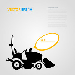 Isolated tractor icons silhouettes vector