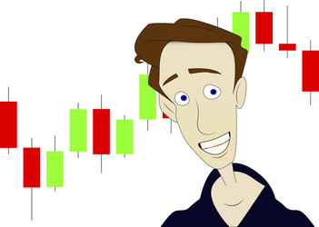 man with a forex graph in background vector image