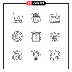 set 9 line style icons for web and mobile vector image