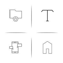 web and text simple linear icon setsimple outline vector image