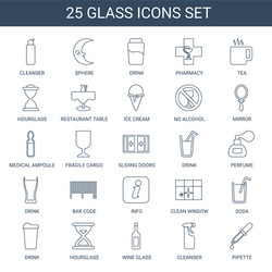 25 glass icons vector