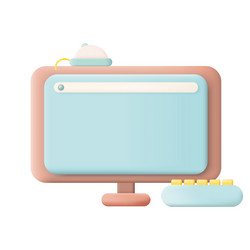 3D Computer Set - White Background vector image