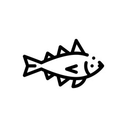 codfish icon thin linear style design isolated vector image