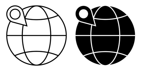 globe with checkpoint mark navigation on map vector image