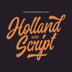 Retro Script Font - Bold & Brush Style vector image