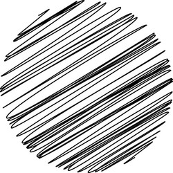 circle with scribble sketch doodle effect pattern vector image