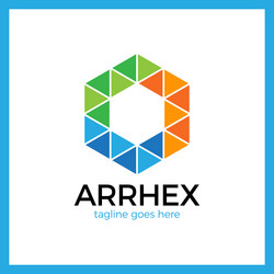 Hexagon arrow logo Royalty Free Vector Image - VectorStock