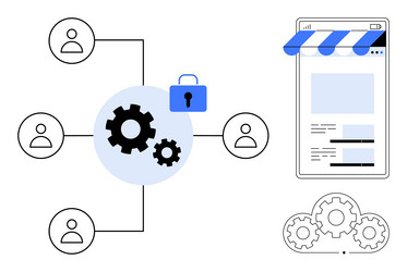 secure online collaboration and workflow vector image