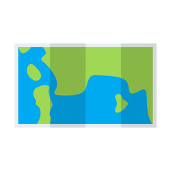 simple map with folded paper for your design vector image