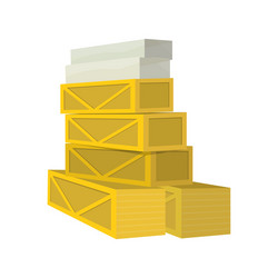 stack of crates and boxes with goods vector