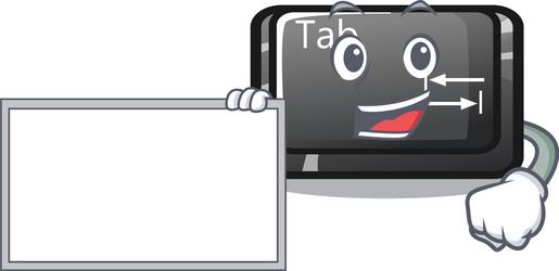 with board tab button installed on computer vector image