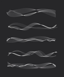 Music sound waves set Royalty Free Vector Image
