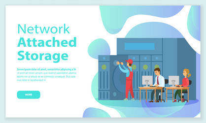 network attached storage web page small computer vector