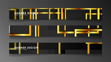 set a banner with rectangular background vector image