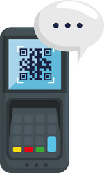 qr code inside dataphone and bubble design vector image