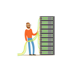 system administrator server admin working vector image