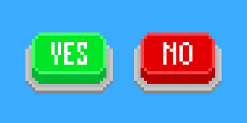 On and off button in pixel art style Royalty Free Vector