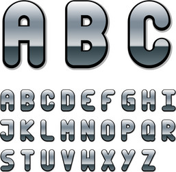 chrome font alphabet vector