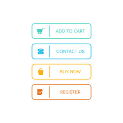 Web buttons flat design vector