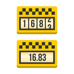 yellow taximeter icon set flat style vector