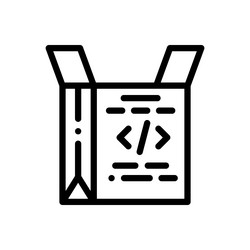 coding icon thin linear style design isolated vector image