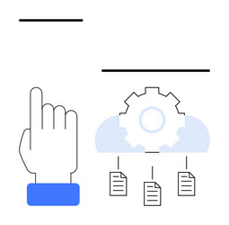 hand interacting with cloud-based automation vector image