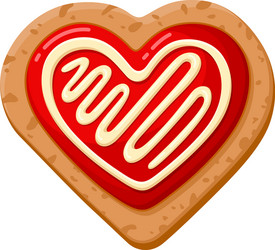 oat heart formed cookie homemade sweet pastry vector