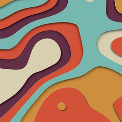 paper cut out background with 3d effect carving vector image