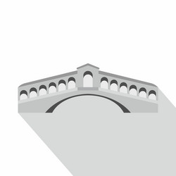 rialto bridge venice icon flat style vector