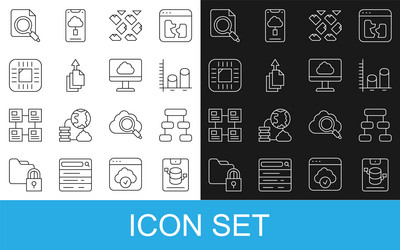 set line server data web hosting hierarchy vector image