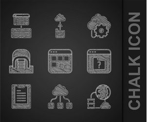 set loading data window cloud technology transfer vector image