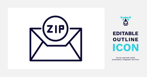 zip code icon thin line from vector image